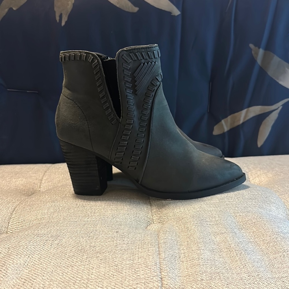 Gray ankle boots